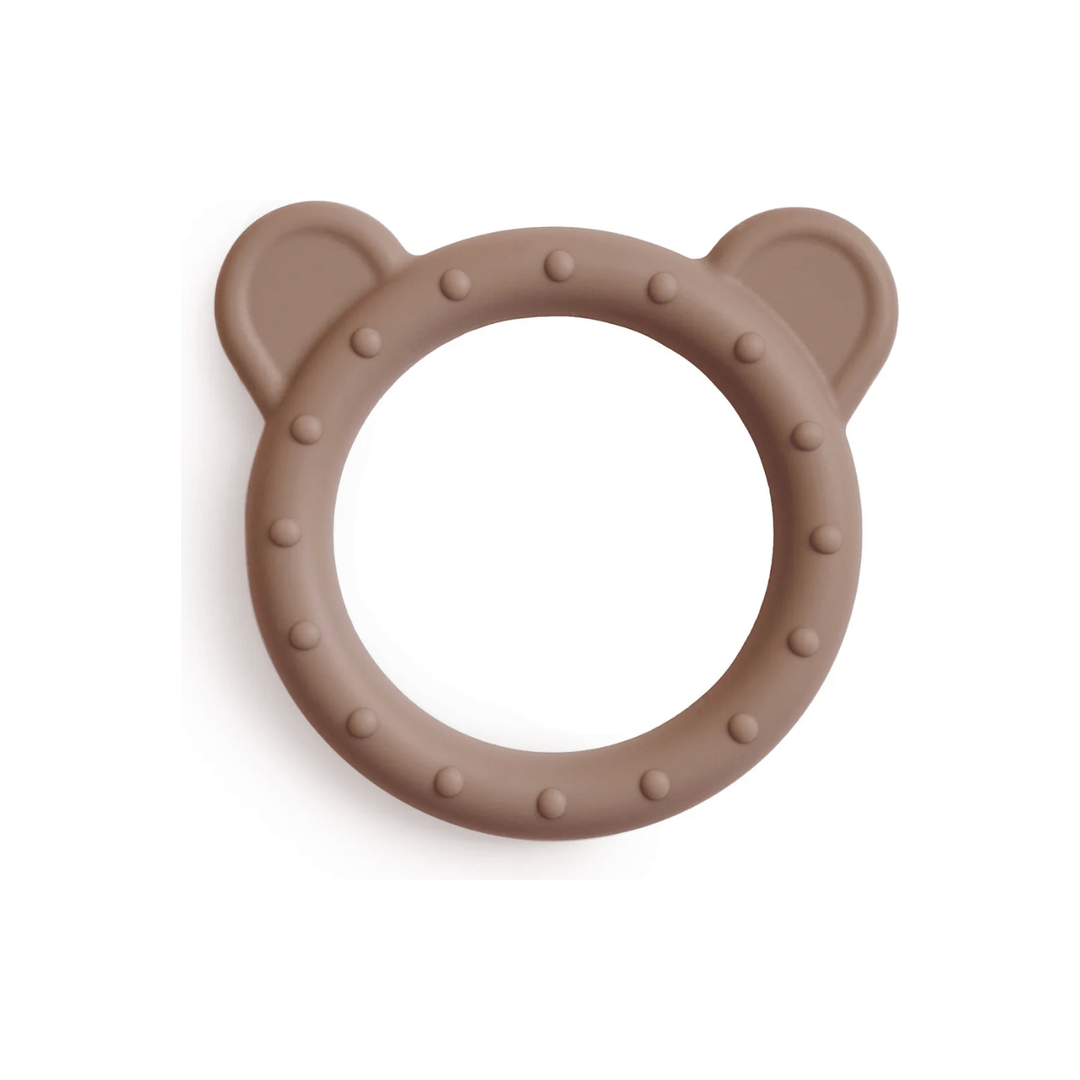 Mushie Bear Teether Pacifiers and Teething Mushie Natural