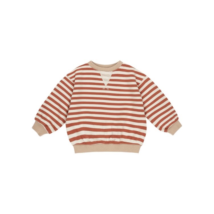 Rylee + Cru Oversized Crew- Poppy Stripe Tops & Bottoms Rylee + Cru 6-12M