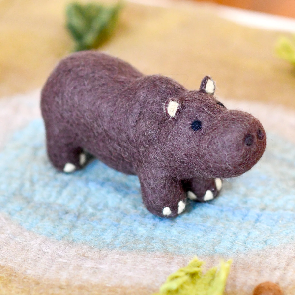 Tara Treasures Felt Safari Hippo Toy Felt Toy Tara Treasures