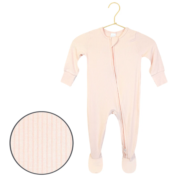 Lou Lou & Company Zippered Footie- Rosie Ribbed Footie Lou Lou & Company Preemie