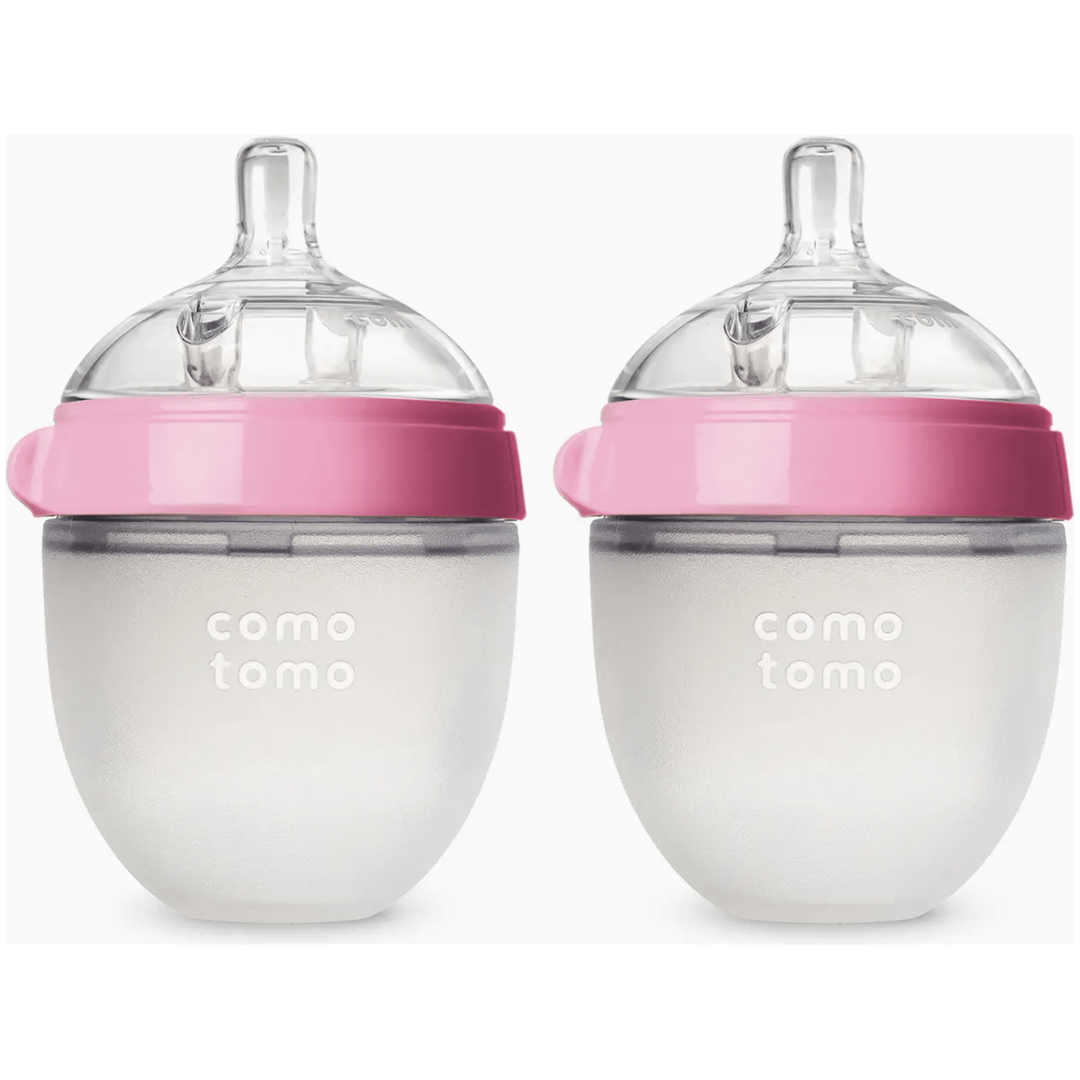 Comotomo Bottles - Double Pack, Pink 5 oz Bottles & Sippies Comotomo