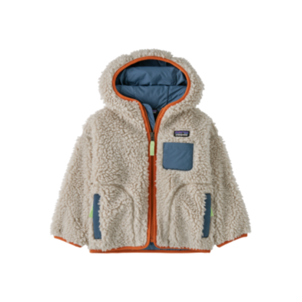 Fall 2024 Patagonia Baby Retro-X Hoody Baby Jacket Patagonia Natural w/Redtail Rust 6 Months 