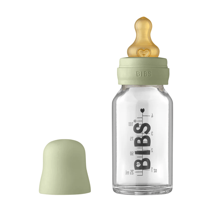 BIBS Baby 110ml Glass Bottle Set Bottles & Sippies BIBS USA Sage  