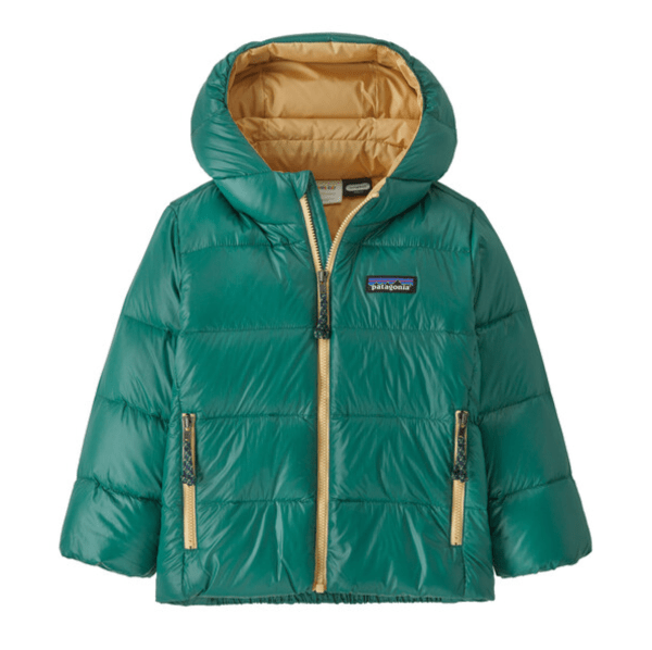 Fall 2024 Patagonia Baby Hi-Loft Down Sweater Hoody Jackets Patagonia Conifer Green 6 Months 