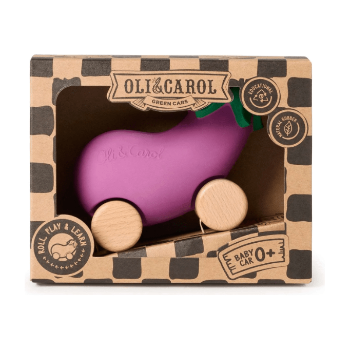 Oli & Carol Emma the Eggplant Baby Car Toy Baby Toys Oli & Carol   