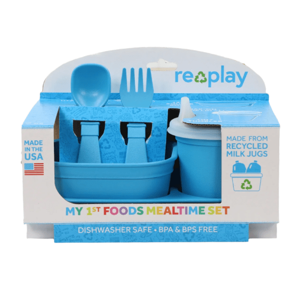 Re-Play Tiny Dining First Meals Set Mealtime Re-Play Sky Blue  