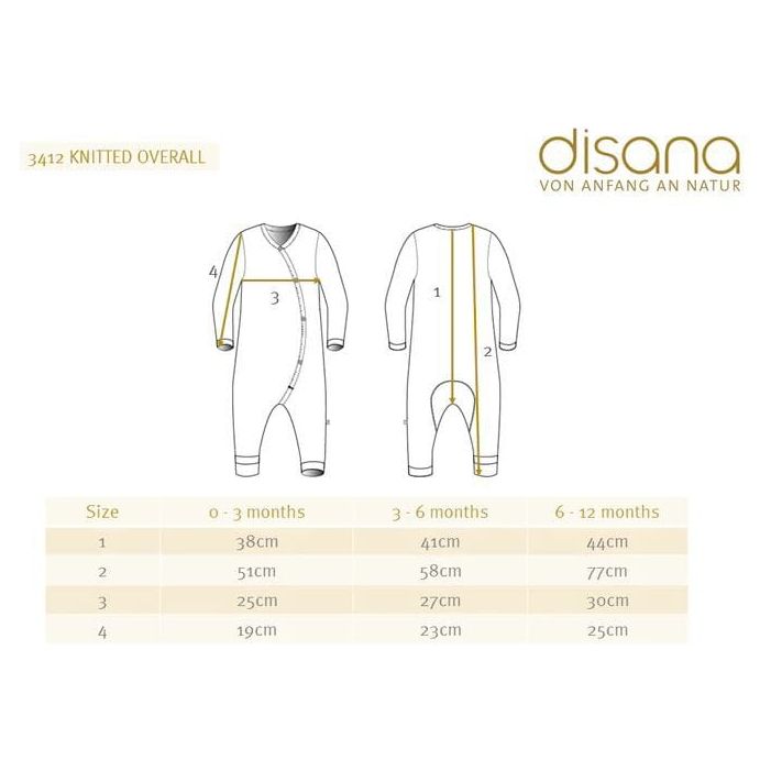 Disana Babies' Knitted Overall Natural Tops & Bottoms Disana