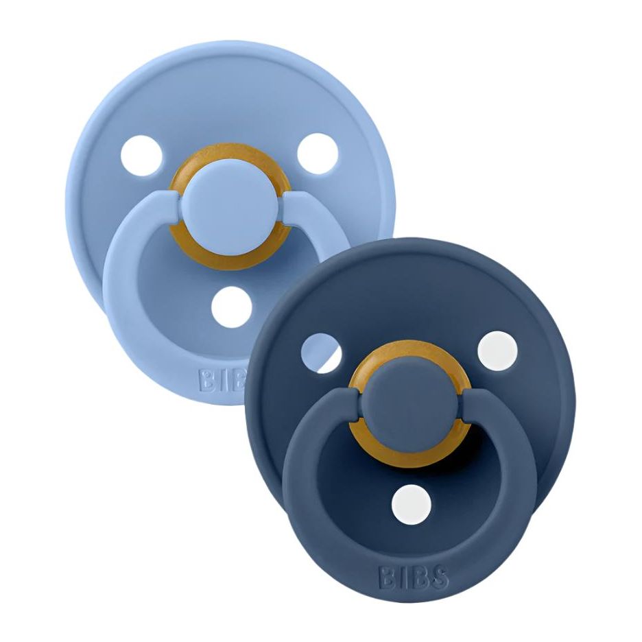 BIBS USA- Natural Rubber Pacifier 2 Pack - Sky Blue/Steel Blue Pacifiers and Teething BIBS USA   