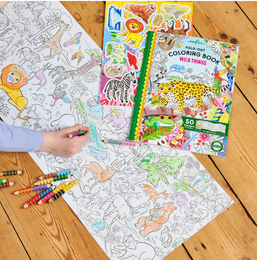 eeBoo Fold-Out Coloring Book - Wild Things Coloring Book eeBoo   