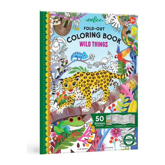 eeBoo Fold-Out Coloring Book - Wild Things Coloring Book eeBoo   