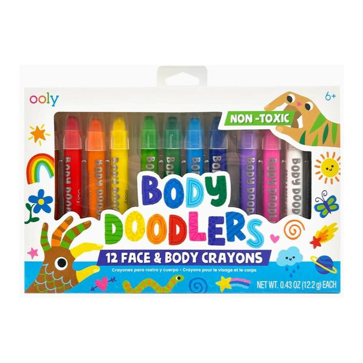 Ooly Body Doodlers Face & Body Crayons - Set of 12 Colors Crayons Ooly   