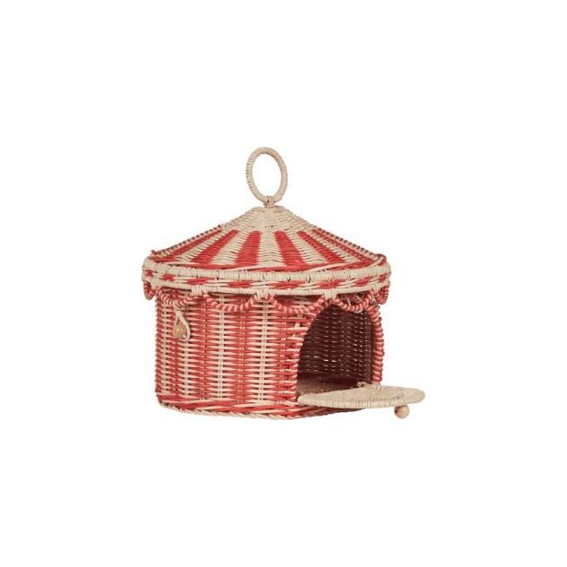 Olli Circus Tent Basket - Red & Straw Basket Olliella   