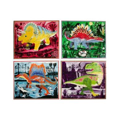 eeBoo Dinosaurs Ready to Learn 36 Piece 4 Puzzle Set Puzzles & Mazes eeBoo   