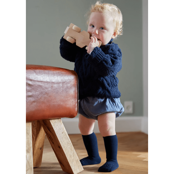 GoBabyGo Non-Slip Socks Bamboo Fiber - Navy Blue Socks GoBabyGo   