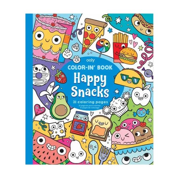 Ooly Color-In' Book: Happy Snacks Color-In Book Ooly   