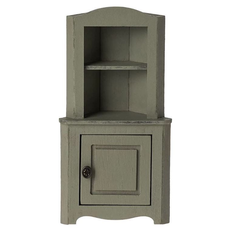 Maileg Corner Cabinet, Mouse - Light Green Dollhouses and Access. Maileg   