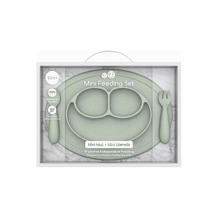 EZPZ Mini Feeding Set Plates & Bowls EzPz Sage  