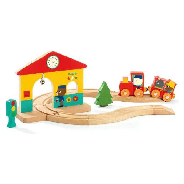 Djeco Minitrain Wooden Train Set Wooden Toys Djeco   