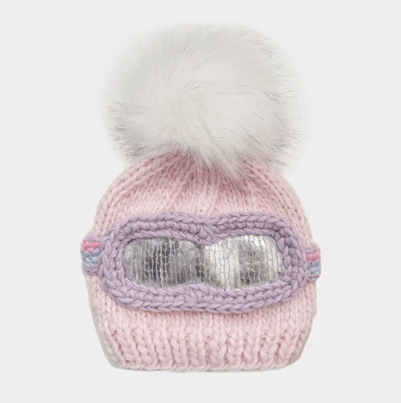 Blueberry Hill Ski Goggles Hat, Baby Pink - Baby & Kids Christmas Hat Baby & Toddler Hats The Blueberry Hill   