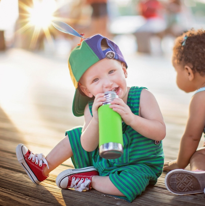 Pura Non Insulated Sippy Cup w/ Sleeve - Moss Bottles & Sippies Pura Stainless   