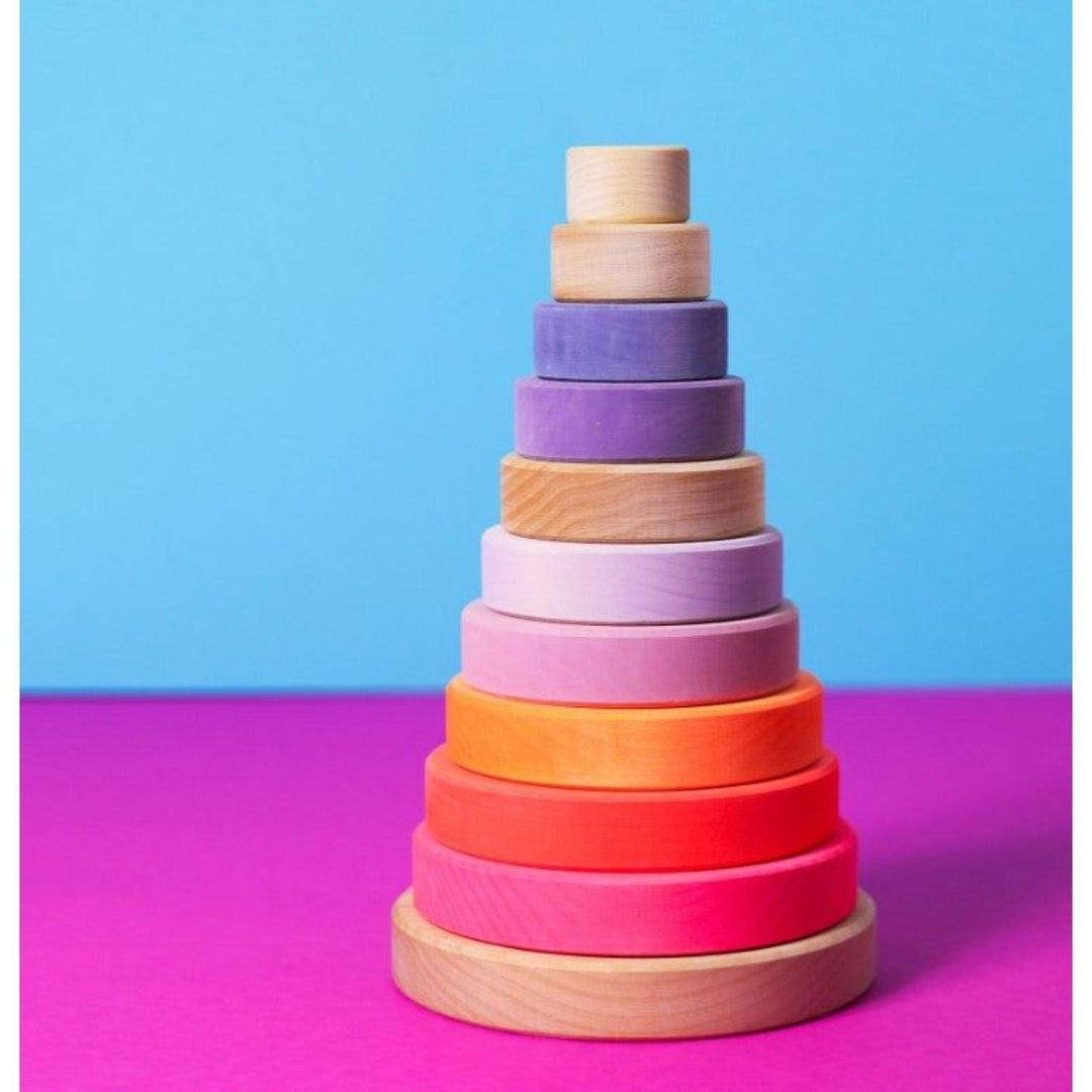 Grimm's Conical Tower Neon Pink Sorting & Stacking Toys Grimm's   