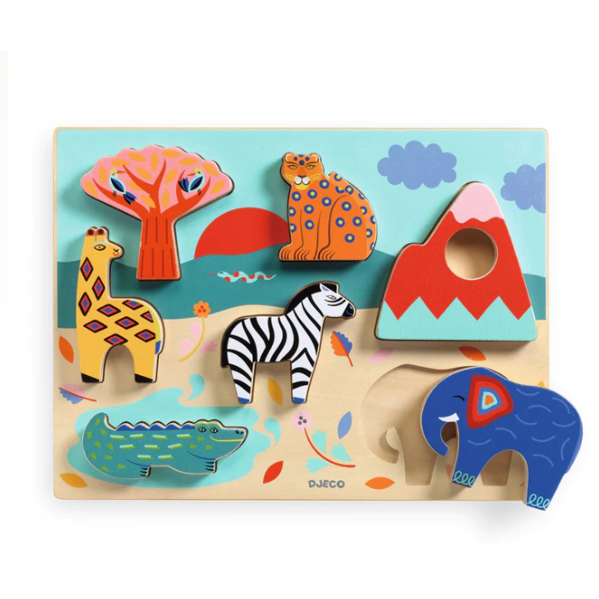 Whole Earth Provision Co.  DJECO Djeco Oski Embroidered Felt and Wooden  Puzzle