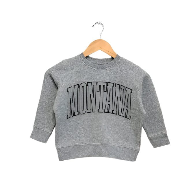 The Montana Scene- Montana Kids Sweatshirt - Heather Grey Tops & Bottoms The Montana Scene