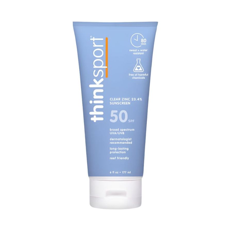 Thinkbaby Sport Spf 50 Clear Zinc Sunscreen (6oz), Ewg Verified Sun & Insect Protection ThinkBaby