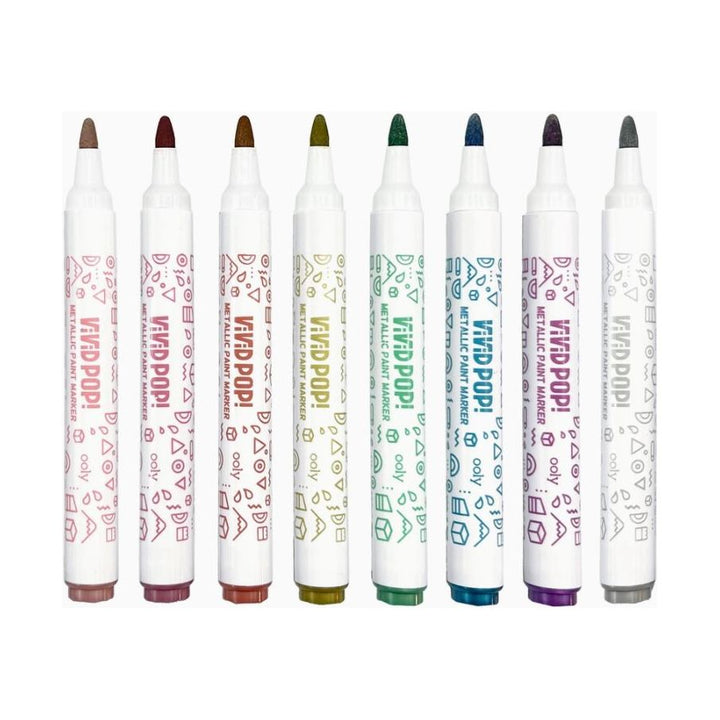 Ooly Vivid Pop! Water-Based Paint Markers: Metallic Markers Ooly   