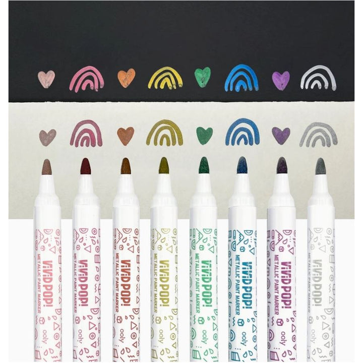 Ooly Vivid Pop! Water-Based Paint Markers: Metallic Markers Ooly   