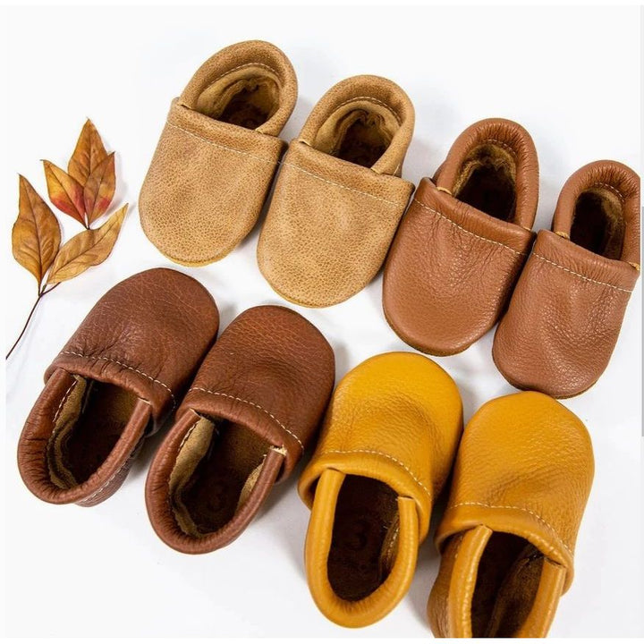 Starry Knight Warm Neutrals Loafer Leather Baby Booties - Sahara Baby Shoes Starry Knight Designs   