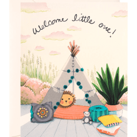 Baby & Birthday Greeting Cards -Joojoo Paper Greeting cards The Natural Baby Company Baby Teepee Greeting Card  