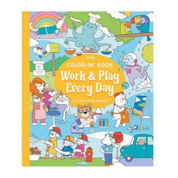 Ooly Color-In' Book: Work & Play Every Day Color-In Book Ooly   