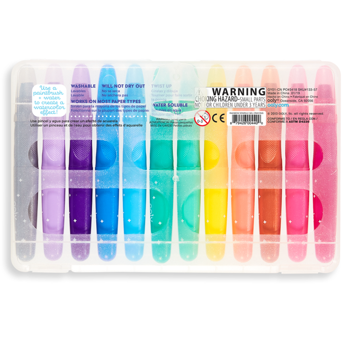 Rainbow Sparkle Watercolor Gel Crayons - KidDu Toys & Crafts
