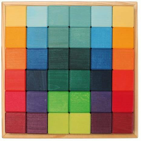 Grimm's Rainbow Mosaic Wooden Blocks Grimm's   