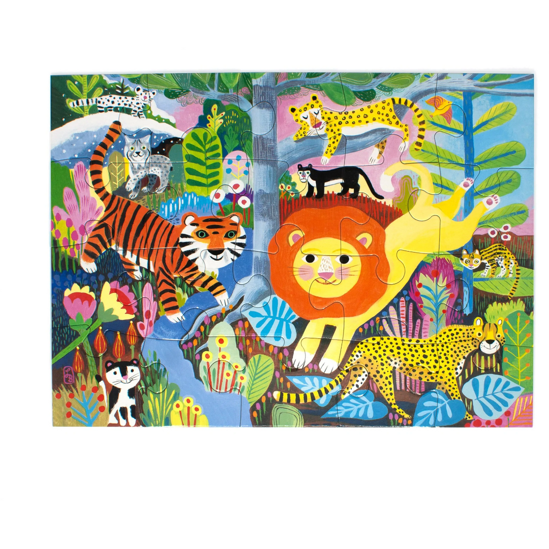 eeBoo Big Cats Big Puzzle 20pc Puzzles & Mazes eeBoo   