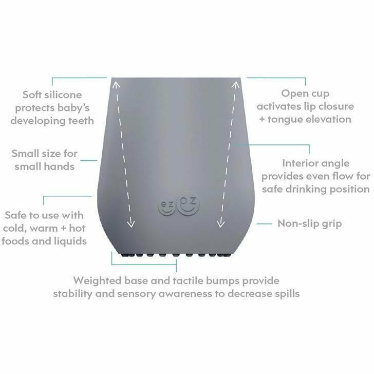Ezpz Developmental Cup Set (Gray) – 100% Silicone Training Set