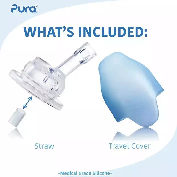 Pura Non Insulated Straw Cup w/ Sleeve - Ocean Blue Bumper Bottles & Sippies Pura Stainless   